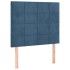Cama box spring con colchón terciopelo azul oscuro 100x200