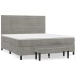 Cama box spring con colchón terciopelo gris claro 180x200