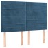 Cama box spring con colchón terciopelo azul oscuro 140x190