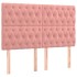 Cama box spring con colchón terciopelo rosa 140x190