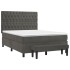Cama box spring con colchón terciopelo gris oscuro 140x200