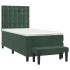Cama box spring con colchón terciopelo verde oscuro 100x200
