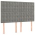 Cama box spring con colchón terciopelo gris claro 140x200