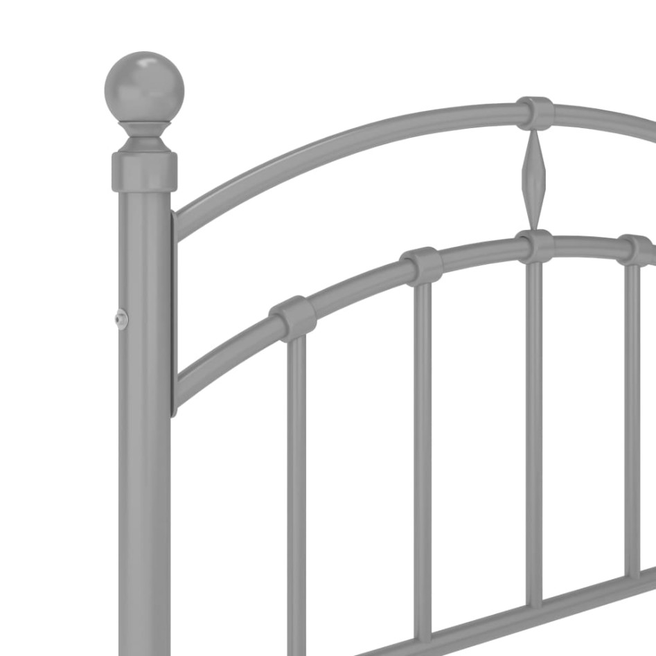 Estructura de cama de metal gris 90x200