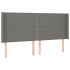 Cama box spring colchón y luces LED tela gris oscuro 160x200