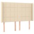 Cama box spring colchón y luces LED tela crema 140x200