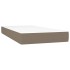 Cama box spring colchón y luces LED tela gris taupe 90x190
