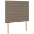 Cama box spring colchón y luces LED tela gris taupe 90x190
