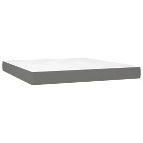 Cama box spring colchón y luces LED gris taupe 80x200