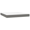Cama box spring colchón y luces LED gris taupe 80x200 cm