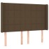 Cama box spring colchón luces LED tela marrón oscuro 140x190