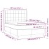Cama box spring colchón luces LED tela marrón oscuro 140x190