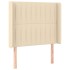 Cama box spring colchón y luces LED tela crema 80x200