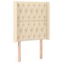 Cama box spring colchón y luces LED tela crema 80x200