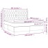 Cama box spring colchón y luces LED tela gris claro 160x200