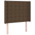 Cama box spring colchón y luces LED tela marrón oscuro
