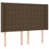 Cama box spring colchón luces LED tela marrón oscuro 140x190