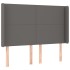 Cama box spring colchón y LED cuero sintético gris 140x190