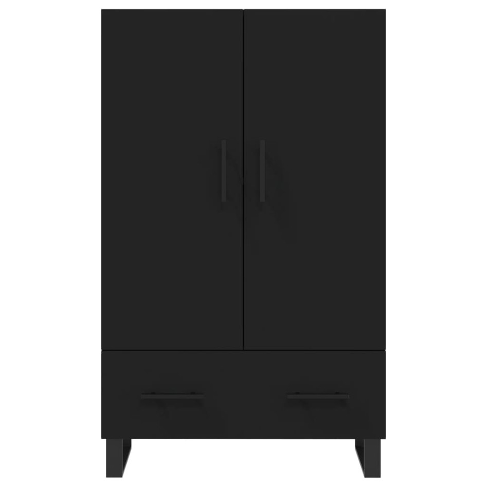 Aparador alto madera de ingeniería negro 69,5x31x115