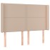 Cama box spring colchón LED cuero sintético capuchino