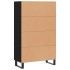 Aparador alto madera de ingeniería negro 69,5x31x115