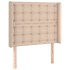 Cama box spring colchón LED cuero sintético capuchino 90x200