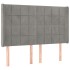 Cama box spring colchón y LED terciopelo gris claro 140x200