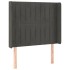 Cama box spring colchón y LED terciopelo gris oscuro 100x200