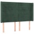 Cama box spring colchón y LED terciopelo verde oscuro