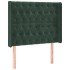 Cama box spring colchón y LED terciopelo verde oscuro 90x190