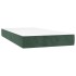 Cama box spring colchón y LED terciopelo verde oscuro 80x200