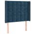 Cama box spring colchón y LED terciopelo azul oscuro 90x200