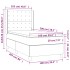 Cama box spring colchón y LED terciopelo gris claro 100x200