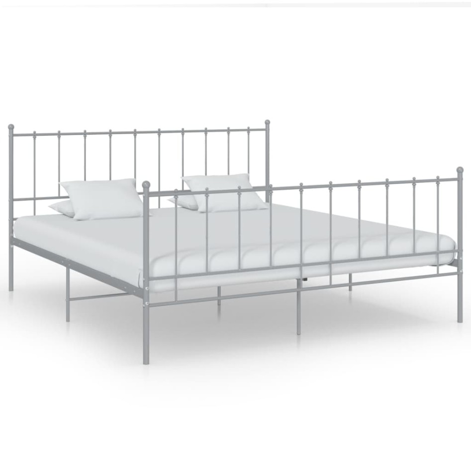 Estructura de cama de metal gris 140x200