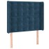 Cama box spring colchón y LED terciopelo azul oscuro 100x200