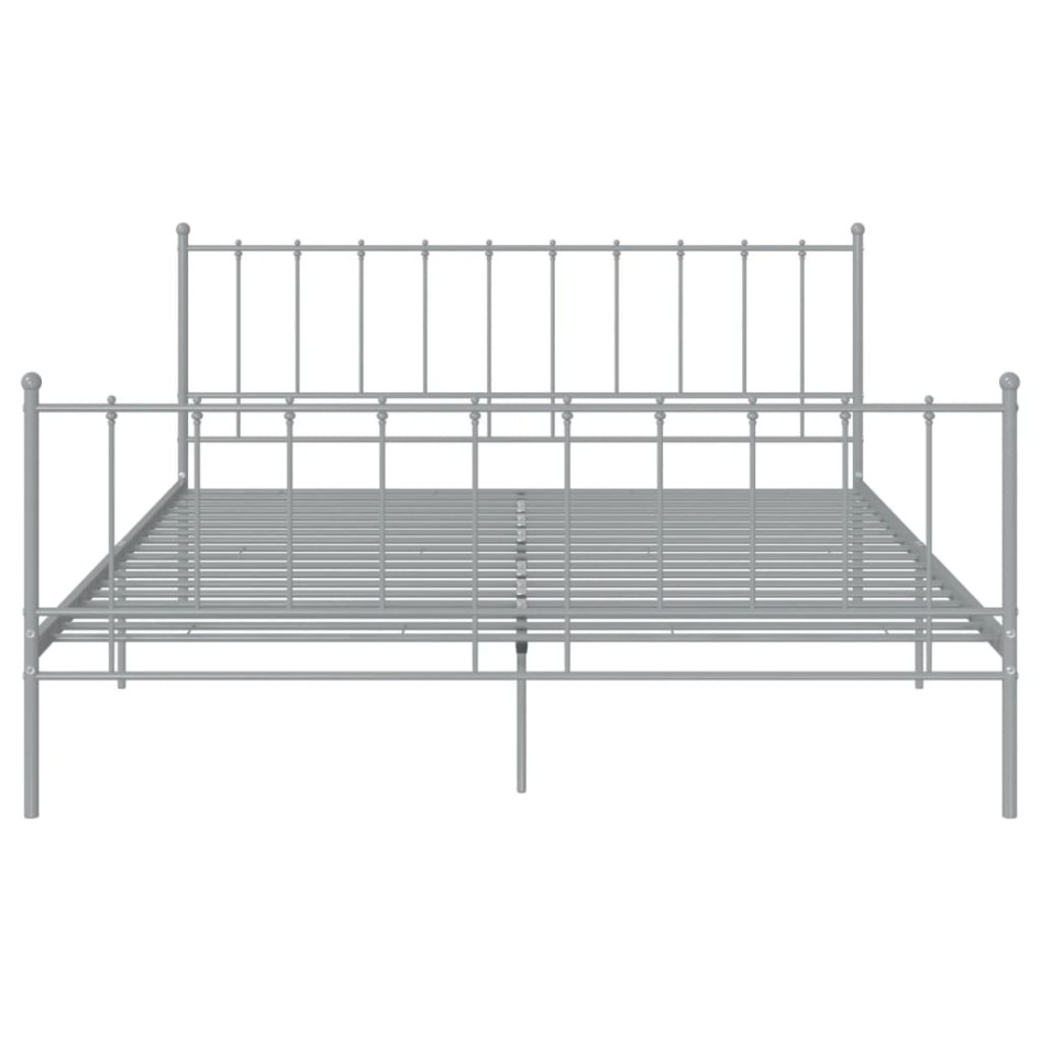 Estructura de cama de metal gris 140x200