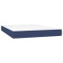 Cama box spring con colchón tela azul 140x190