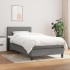 Cama box spring con colchón tela gris oscuro 100x200