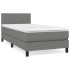 Cama box spring con colchón tela gris oscuro 100x200