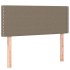 Cama box spring con colchón tela gris taupe 80x200