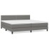 Cama box spring con colchón tela gris oscuro 200x200