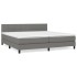 Cama box spring con colchón tela gris oscuro 200x200