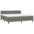 Cama box spring con colchón tela gris oscuro 200x200