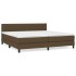 Cama box spring con colchón tela marrón oscuro 200x200