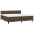 Cama box spring con colchón tela marrón oscuro 200x200