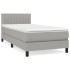 Cama box spring con colchón tela gris claro 90x200