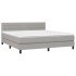 Cama box spring con colchón tela gris claro 160x200