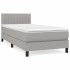 Cama box spring con colchón tela gris claro 100x200