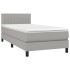 Cama box spring con colchón tela gris claro 100x200