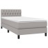 Cama box spring con colchón tela gris claro 90x190